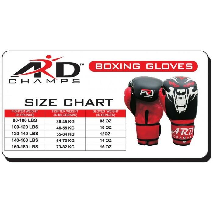 Red ARD® Art Leather Boxing Gloves Fight Punching Bag MMA Muay Thai Kickboxing 