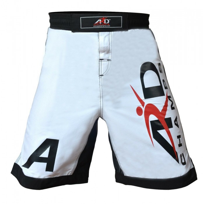 Short De Combat MMA / Muay Thai - Couleur Blanc/noir - Matière Respirante Pour Entraînement, Musculation, Grappling - Taille M à 3XL