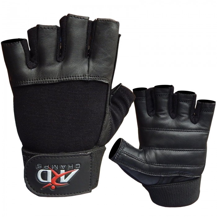 leather weight training gloves