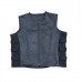 ARD® Men's Swat Tactical Motorcycle Biker Leather Vest with Side Adjustments